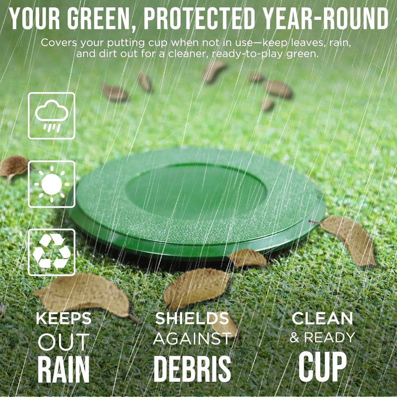 KINGTOP Golf Hole Cup Cover – Fits Standard 4.25" Aluminum & Plastic Golf Cups – Convert Backyard Practice Putting Green to Multi-Use Space - Image 4